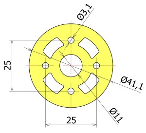 Wręga silnikowa Ø41,1 x 3 mm 02098-1C